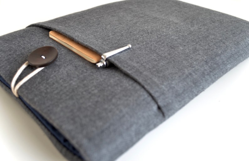 Chromebook Case, MacBook Pro or Air Handmade Sleeve Herringbone Design image 4