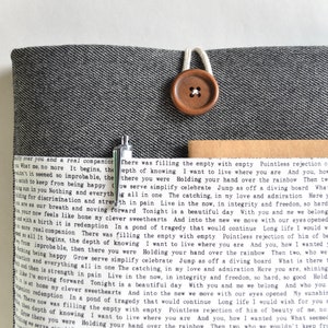 Literary Laptop Sleeve | Lyrical Words Print | Custom Fit | Padded Protection