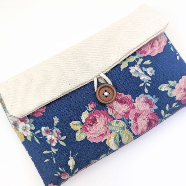 Vintage Floral iPhone Case, Fits iPhone 15 / 14 / 13 / 12 / 11 / X  Pro, Max, Plus, Padded Clutch Sleeve for Galaxy S24, Pixel 8 Pro