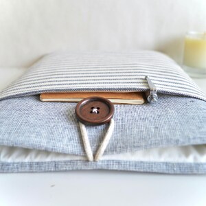 Cute & Functional Custom Laptop, Blue Stripes Chromebook Sleeve: Protect Your Tech in Style image 3