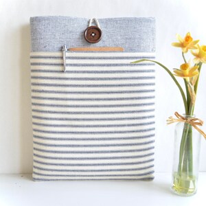 Cute & Functional Custom Laptop, Blue Stripes Chromebook Sleeve: Protect Your Tech in Style image 2