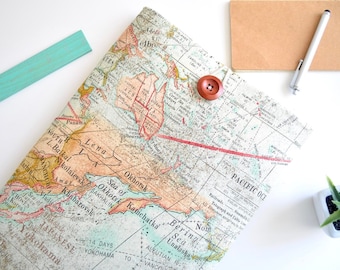 Maps Laptop Case, MacBook Air Sleeve 13", 15" 16" New MacBook Pro Case, MacBook, Samsung, HP Laptop Case or Custom Size