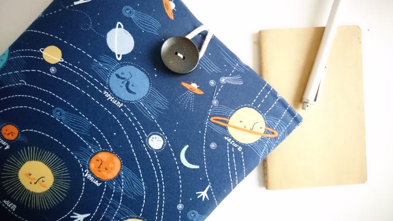 Space Laptop Sleeve 13 inch to 15.6 inch, Custom Size, Surface Pro Case 12.3, Padded Custom Size Laptop Cover Planets image 1