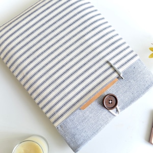 Blue Stripes Laptop Sleeve, Surface Pro, Laptop Case, Chromebook Case, Padded Custom Sized Computer Sleeve