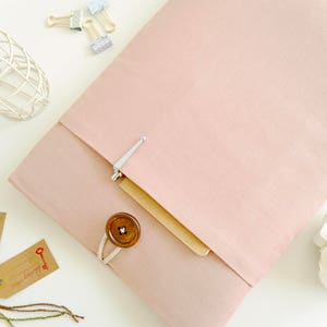 Vintage Pink Linen Laptop Sleeve, Padded MacBook Case 11&quot;, 13&quot;, 15.6&quot;