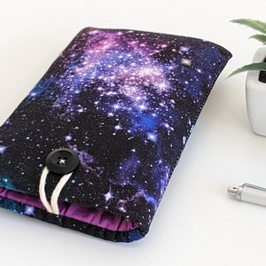 Custom Fit Phone Pouch | Padded Protection | Galaxy & Stars Design | Handmade