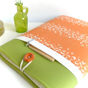 Kindle Sleeve, Kindle Oasis / Basic eReader Cover, Kindle Paperwhite 6.8 inch Case - Orange and Green