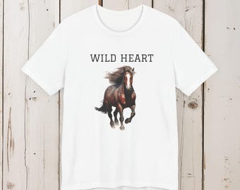 Wild Heart Horse T-Shirt: Equestrian Gift, Unisex Bella Canvas Tee