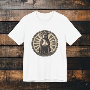 Maglietta vintage con ritratto di Pitbull - Regalo per mamma di cane
