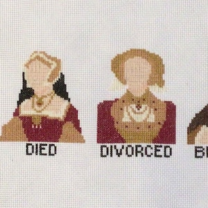 Six Queens of England Cross Stitch Pattern Download