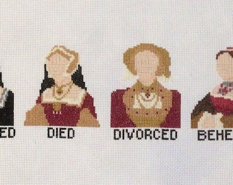 Six Queens of England Cross Stitch Pattern Download