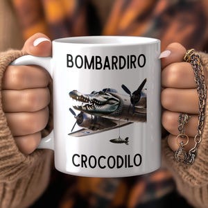 Bombardiro Crocodilo Meme Ceramic Mug, Trendy TikTok Viral Coffee Cup, Stupid Gifts, Brain Rot Mug, TikTok Meme Gift, TikTok Viral Gift