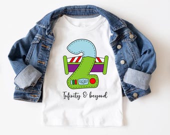 2 Infinity & Beyond kids 2nd birthday Buzz T-shirt
