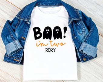 Boo I'm two Personalised kids 2nd birthday T-shirt