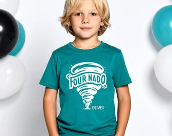 Four-nado Boys & Girls 4th Birthday T-shirt tornado Various colours