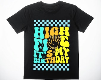 High Five kids boys 5th birthday t-shirt various colours