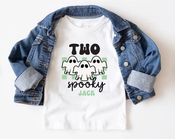 Personalised Boys & Girls Two spooky 2nd Birthday Halloween ghost t-shirt
