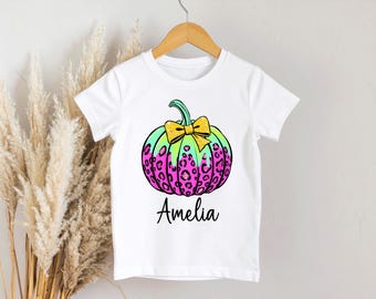 Personalised kids pumpkin Autumn T-shirt