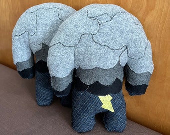 homunculi #21 and #22, a pair of upcycled woolen friends - 858