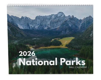 Calendario de Parques Nacionales 2026: Fotografía de paisajes naturales, regalo para senderistas