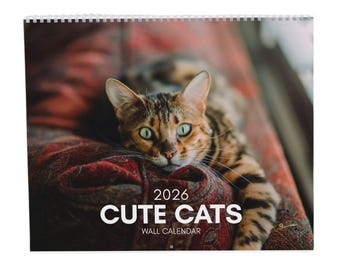 Calendario de pared de gatos encantadores 2026: un regalo para los amantes de los gatos