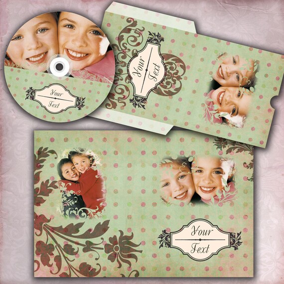 green and pink polka dot cd dvd cases and label psd etsy