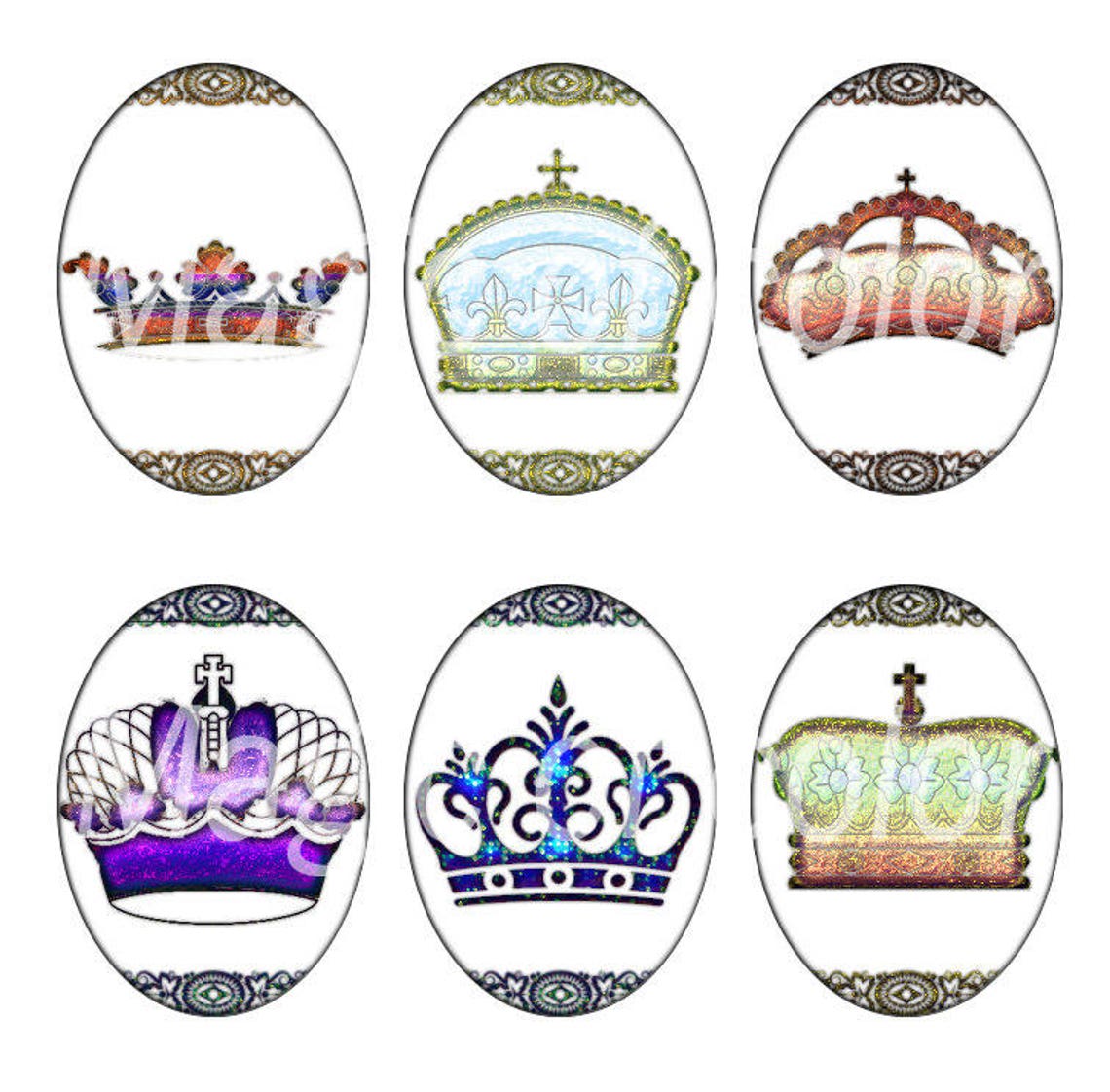 Choose a Crown 90 18x25 Mm Oval JPG Images Digital Collage - Etsy New ...