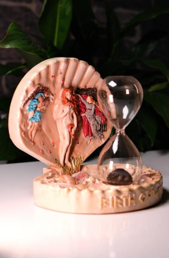 Reloj de arena con arena magnética del Nacimiento de Venus, reloj