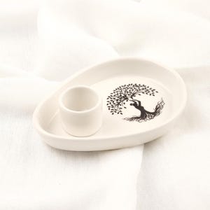 White Ceramic Palo Santo Holder: Roots & Branches Ash Catcher