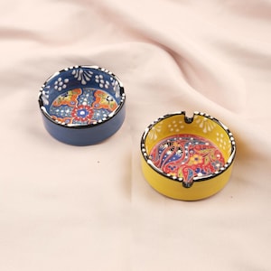 Buy1 Get1 | Handmade, Antique Looking Vintage Style Ashtray in Unique Blue & Green