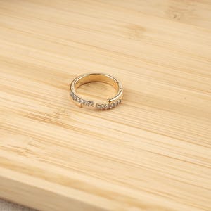 Bague baguette en or pour femme, design petit doigt, plaqué or, hypoallergénique, délicat, empilable, minimaliste, moderne, réglable, bague, cadeau bijoux
