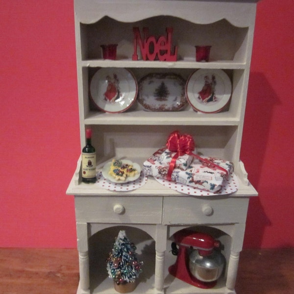 Shabby Christmas Hutch-Reserved for Ricki--Please do NOT purchase unless you are Ricki!