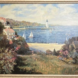 43.5&quot; X 35.5&quot; X 1&quot; Jacqueline Penney Original Coastal Landscape Painting - Framed