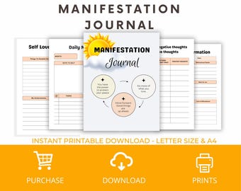 Printable Manifestation Journal: Law of Attraction, Affirmations (PDF Download)