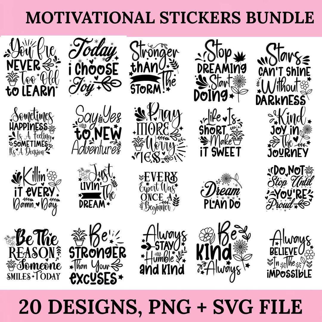 Motivational Mental Health SVG Bundle: Positive Affirmations, Printable ...