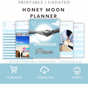 Printable Honeymoon Planner PDF: Checklists, Itinerary, Budget (Digital Download)