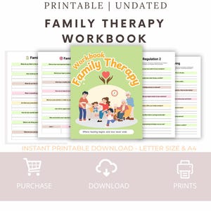 Family Therapy Bundle | Parenting Styles, Teen Roles & Relationship Workbook Family Therapy Roles planning Conflict Counseling Workbook