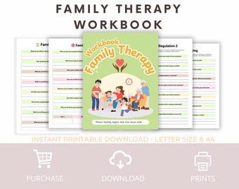 Family Therapy Workbook | Parenting, Teen Roles, Conflict (Printable)