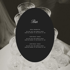 Oval Hochzeit Bar Menü | Kollektion 07