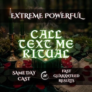 Könnte beinhalten: Ein Bild mit dem Text "EXTREME POWERFUL" über "CALL TEXT ME RITUAL". Das Bild zeigt Kerzen, einen grünen Kerzenhalter und Rosenblätter. Der Text "SAME DAY CAST" und "FAST GUARANTEED RESULTS" sind ebenfalls vorhanden.