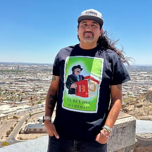 Ramón Ayala Graphic Tee: El Rey del Acordeón Lotería Card Shirt