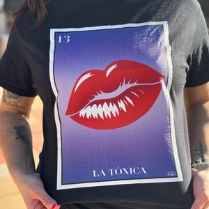 La Tóxica Graphic Tee Funny Mexican Lotería-Inspired Design