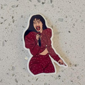 Selena Quintanilla Vinyl Sticker – Iconic Tejano Singer, Laminated, Waterproof, UV Resistant Decal