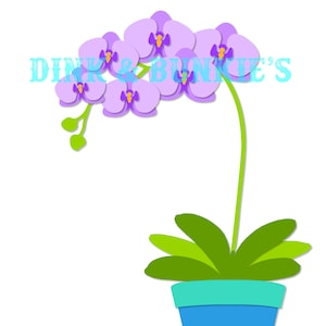 Orchid SVG, DXF Die Cutter Template - Cricut Silhouette