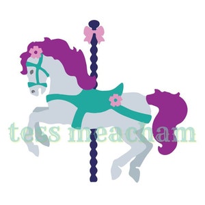 Modelo de corte SVG e DXF para cavalo de carrossel - Cricut Silhouette