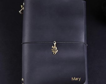 Leder Journal Cover - Personalisiertes Geschenk