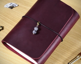 Personalisiertes Lederbuch - Trifold Cover für A6, A5, A4 Notizbuch