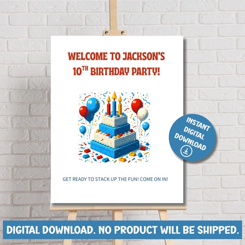 LEGO Birthday Party Welcome Sign | Legoland Party Welcome Sign ...