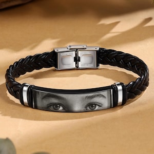 Personalized Human Eye Bracelet, Custom Eye Photo, I see You Bracelet for Him, Eye Jewelry Gift, Father&#39;s Day gift, Gifts for Boyfriend