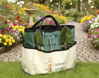 Benutzerdefinierte Gartentasche und Werkzeuge, personalisierte Gartentasche, Gartentasche, Gartengeschenke, Geschenk für Gärtner, Mutter und Oma Geschenke